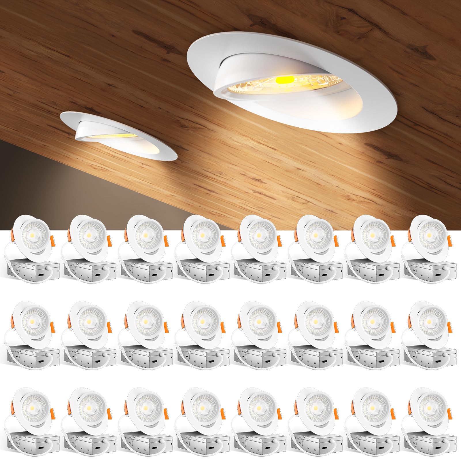 Amico 4-inch gimbal downlight front view for versatile room lighting and artwork highlighting.