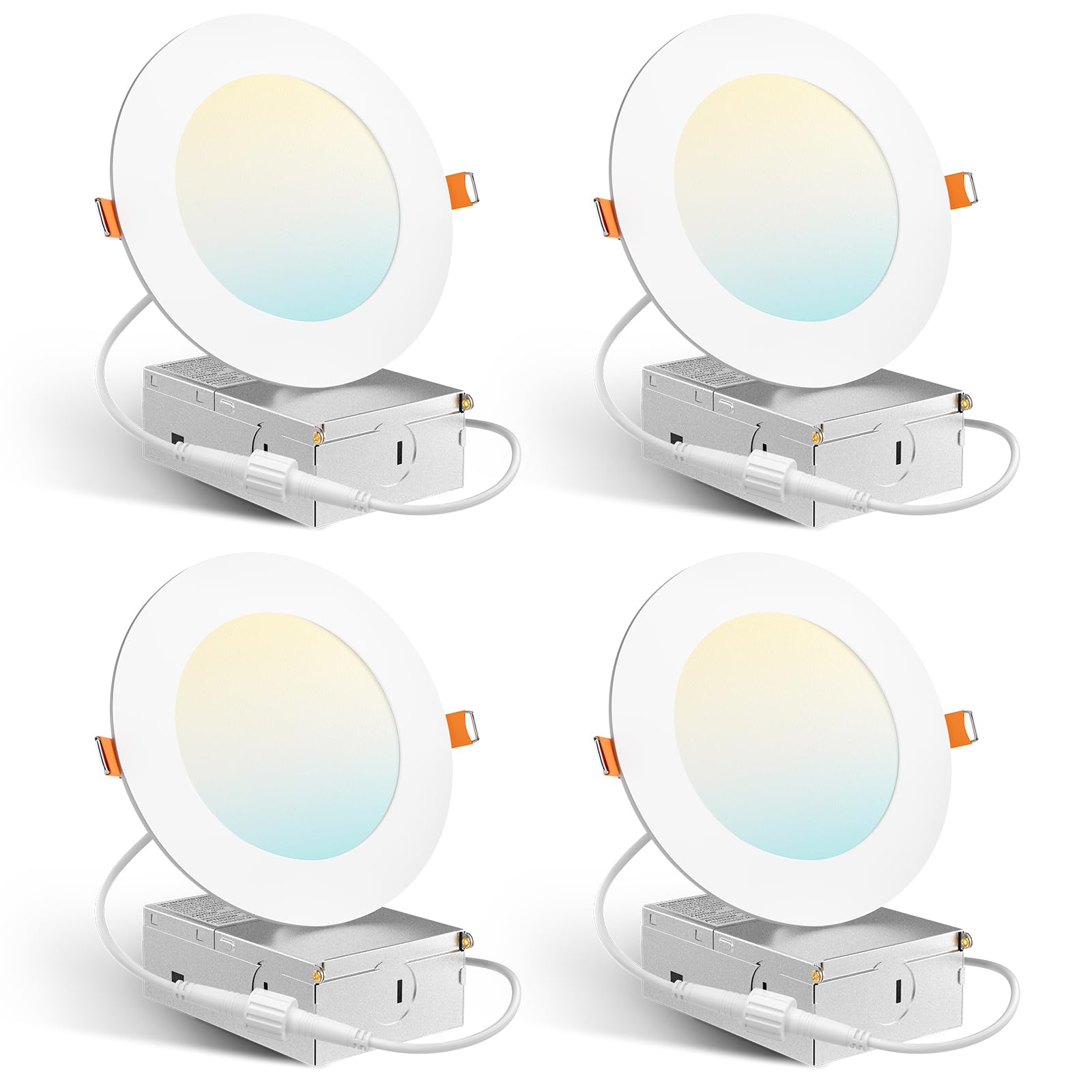 Amico 4-inch LED downlight showing 5CCT color temperature options for adaptable ambiance