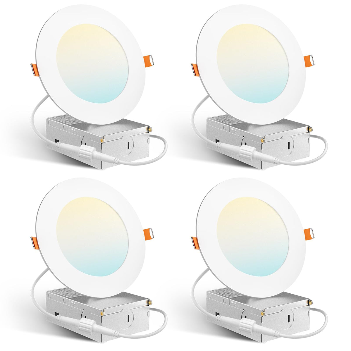 Amico 4-inch LED downlight showing 5CCT color temperature options for adaptable ambiance
