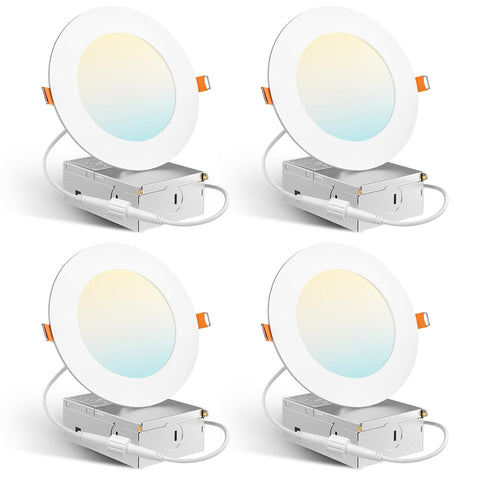 Amico 4-inch LED downlight showing 5CCT color temperature options for adaptable ambiance