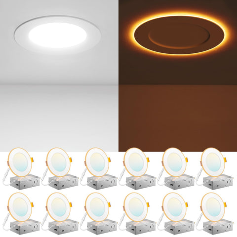 Amico 4-inch night-light recessed downlight with warm amber 2000K glow.