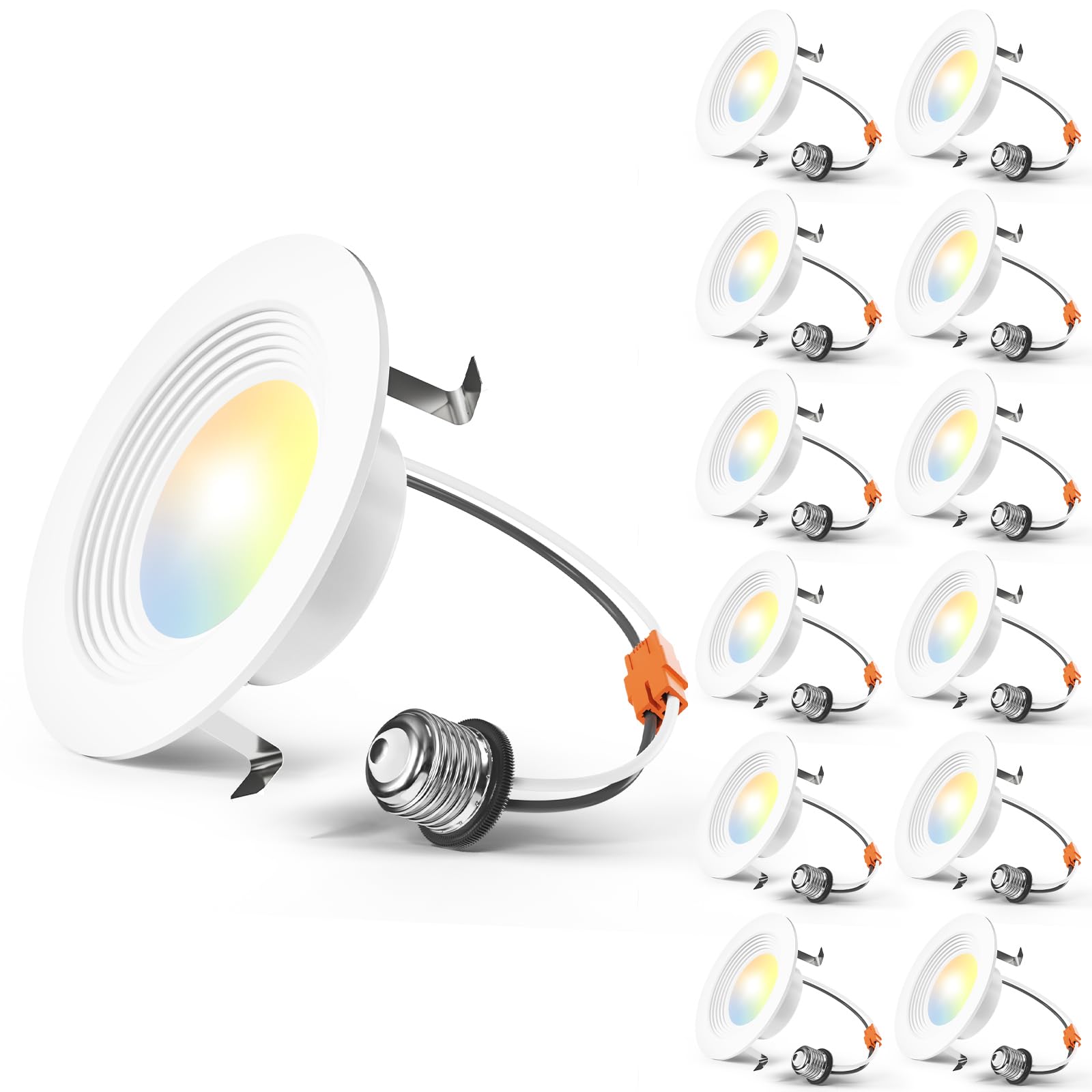 Amico 4-inch 5CCT LED recessed light with baffle trim for clean ceiling installation.