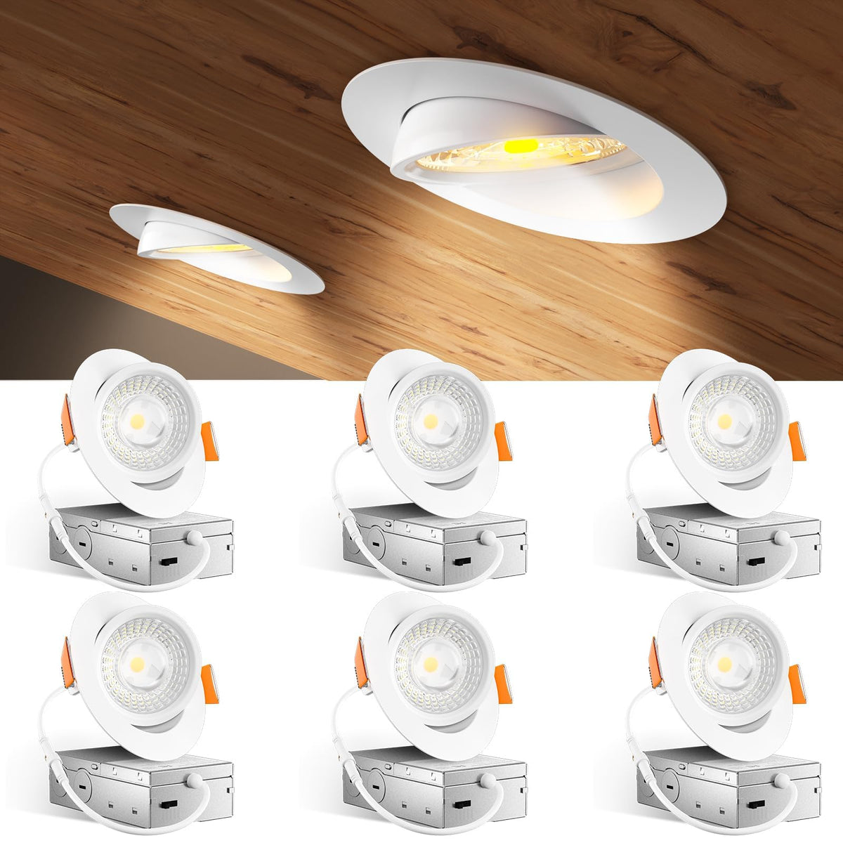 Amico 4-inch gimbal downlight with 360-degree rotation for versatile directional lighting.