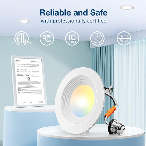 Amico baffle trim reduces glare for comfortable illumination.