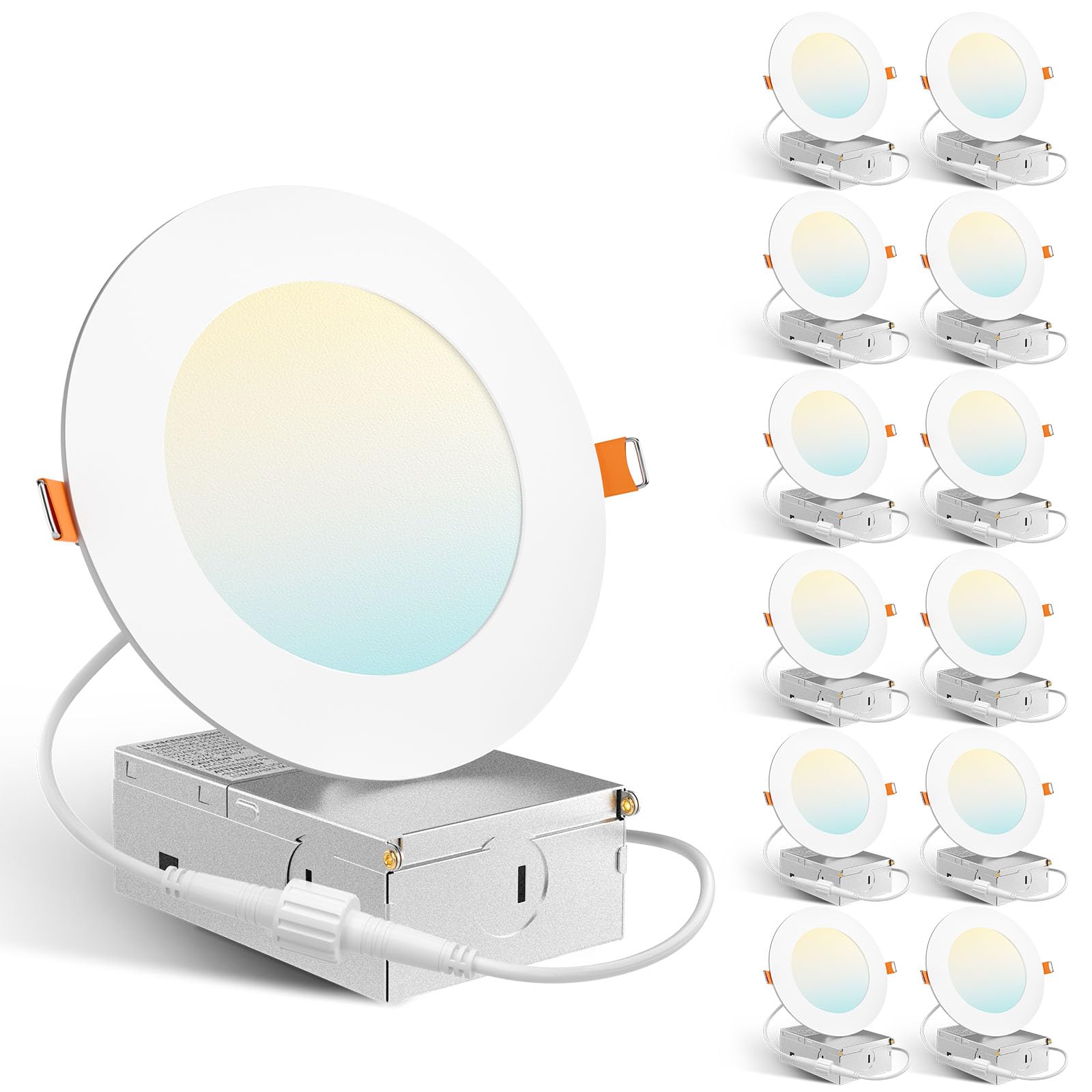 Amico 4-inch recessed light showing color temperature switch for customizable ambiance.