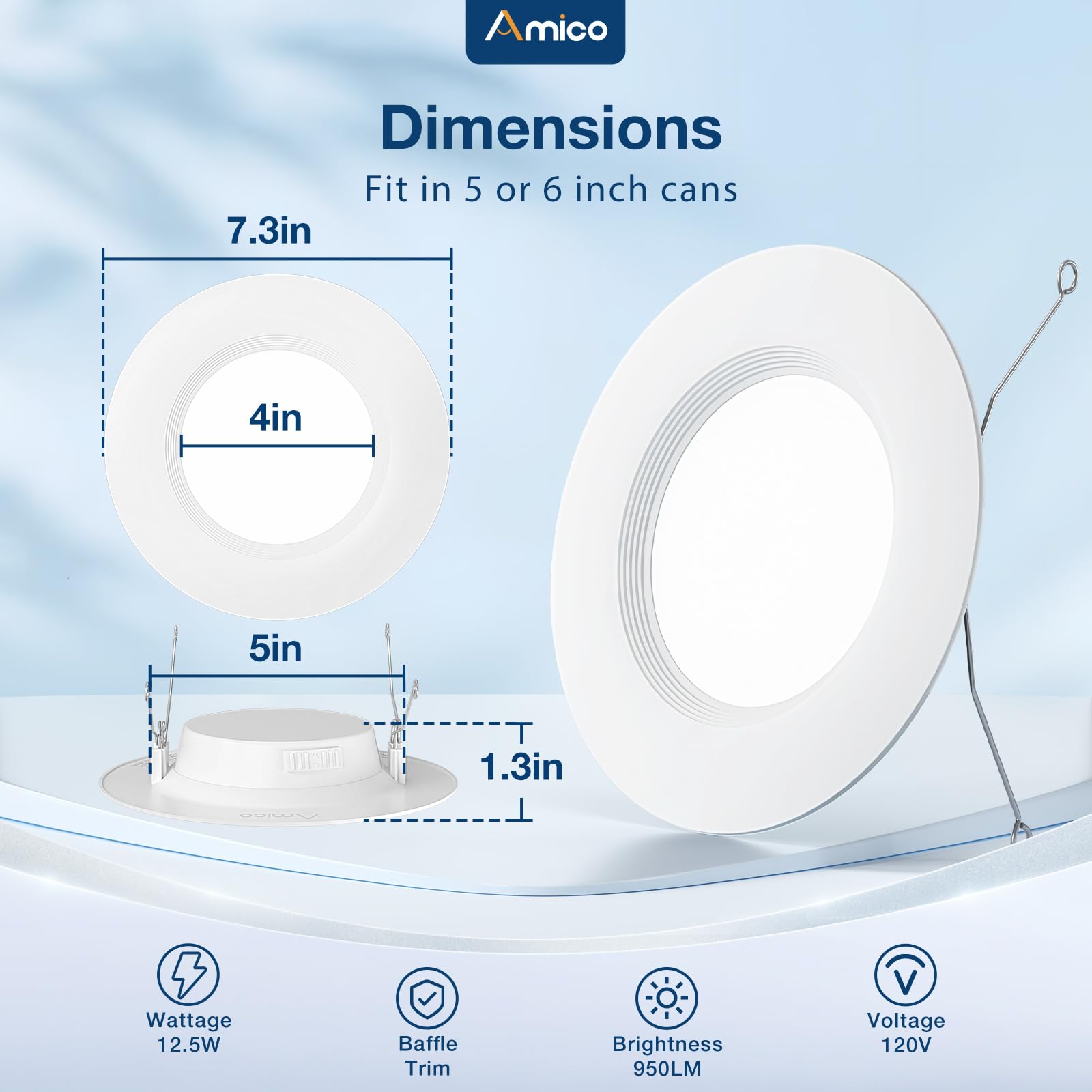 Amico 5CCT LED downlight 2700 to 6000K versatile color temperature