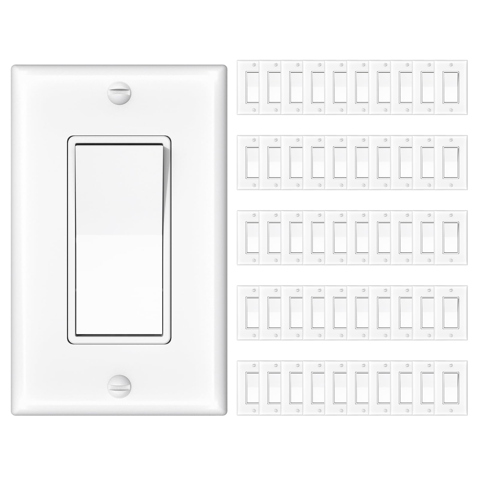 Amico 50-pack single-pole switch wall plate for quick home upgrades