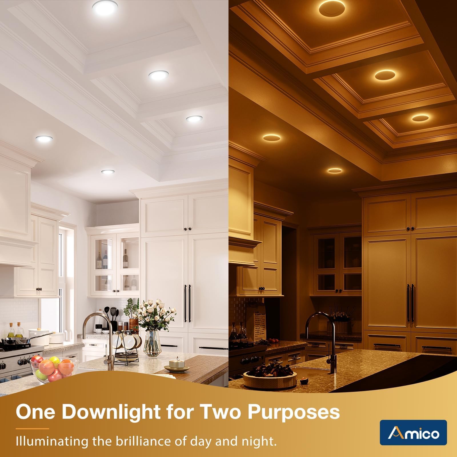Amico 5CCT downlight allows warm to cool tones before installation.