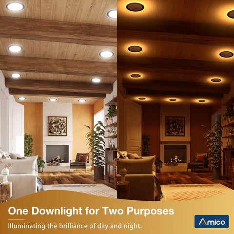 Amico 5CCT selectable downlight allows warm to cool tones before installation.