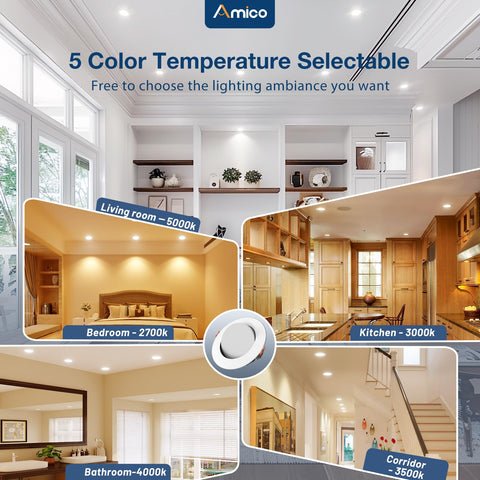 Amico 5 CCT color temperature selector—warm to cool ambience.