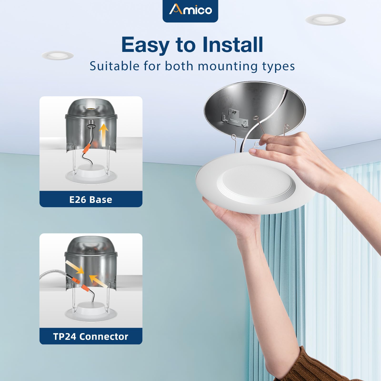 Amico 5CCT selector demonstrating adjustable warmth for living spaces