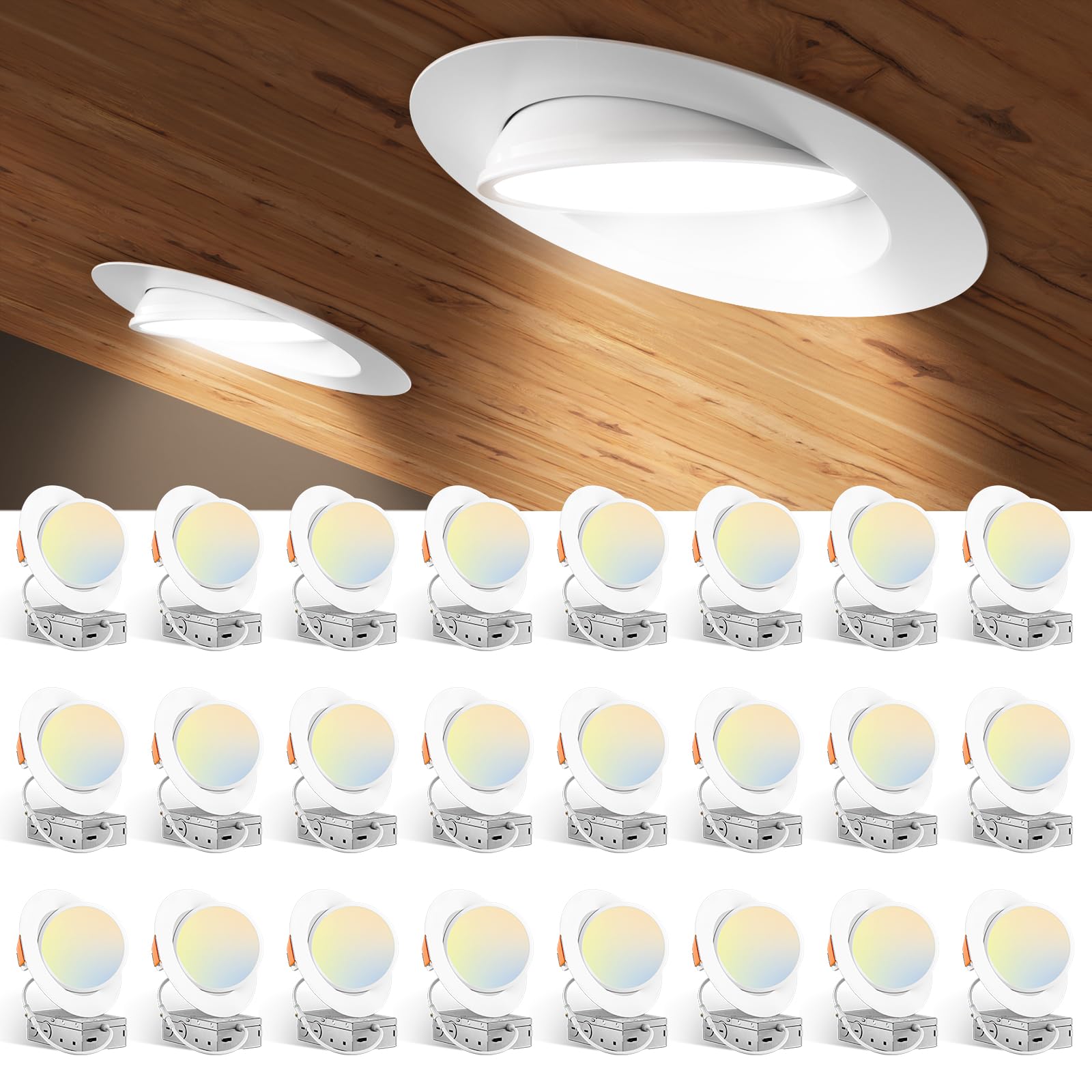 Amico 6-inch gimbal downlight front view demonstrating versatile rotation for art lighting.