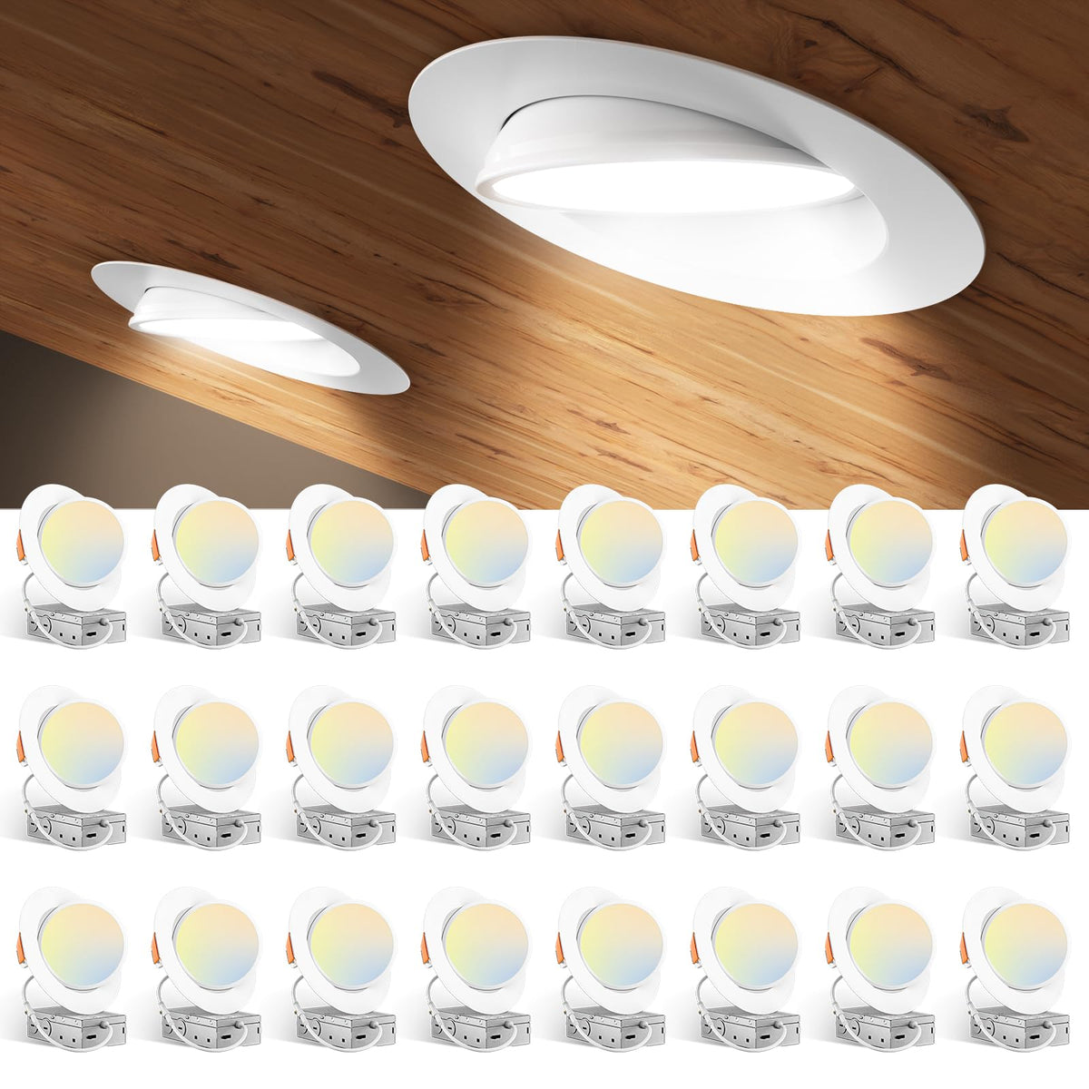Amico 6-inch gimbal downlight front view demonstrating versatile rotation for art lighting.
