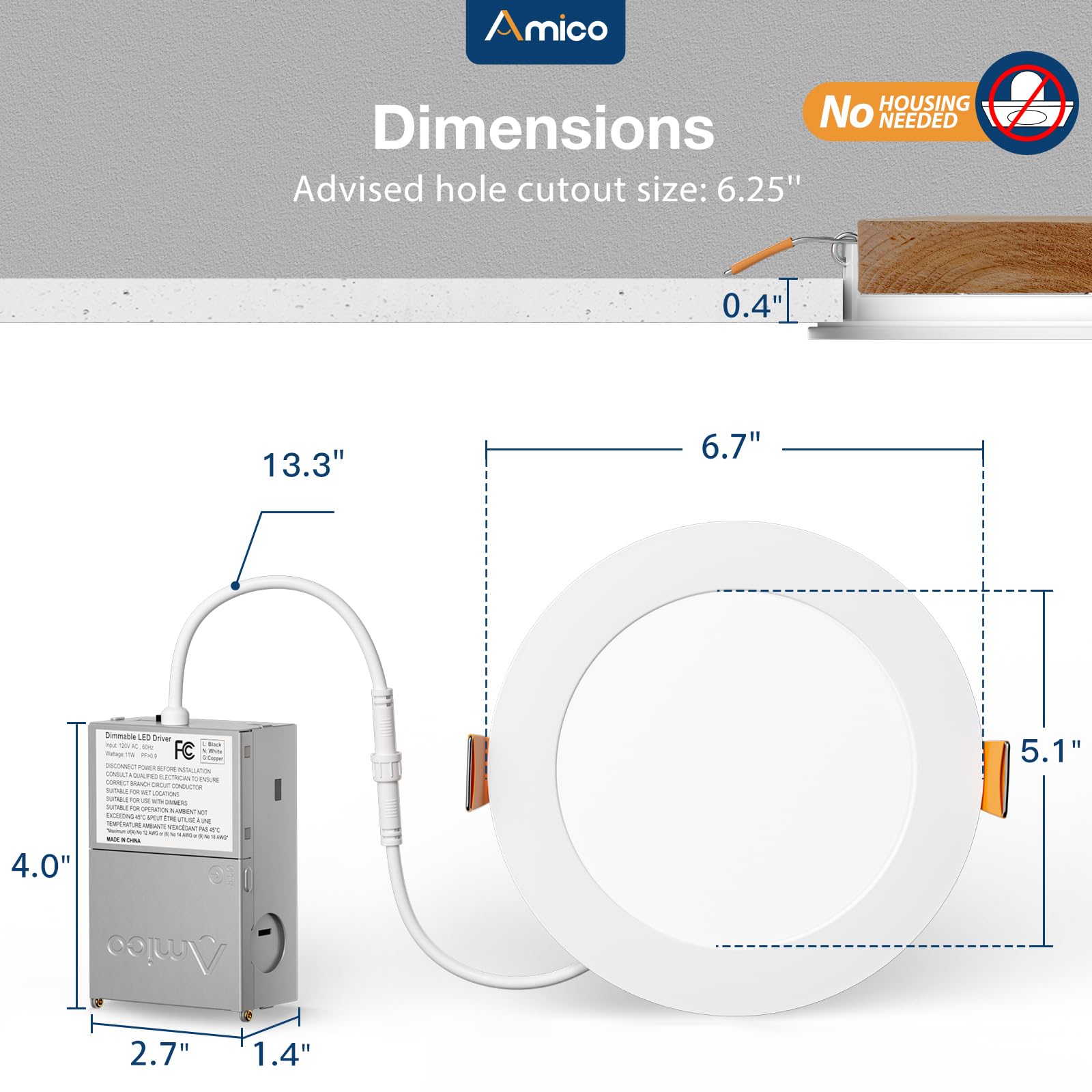 Amico dimmable downlight for flexible mood control