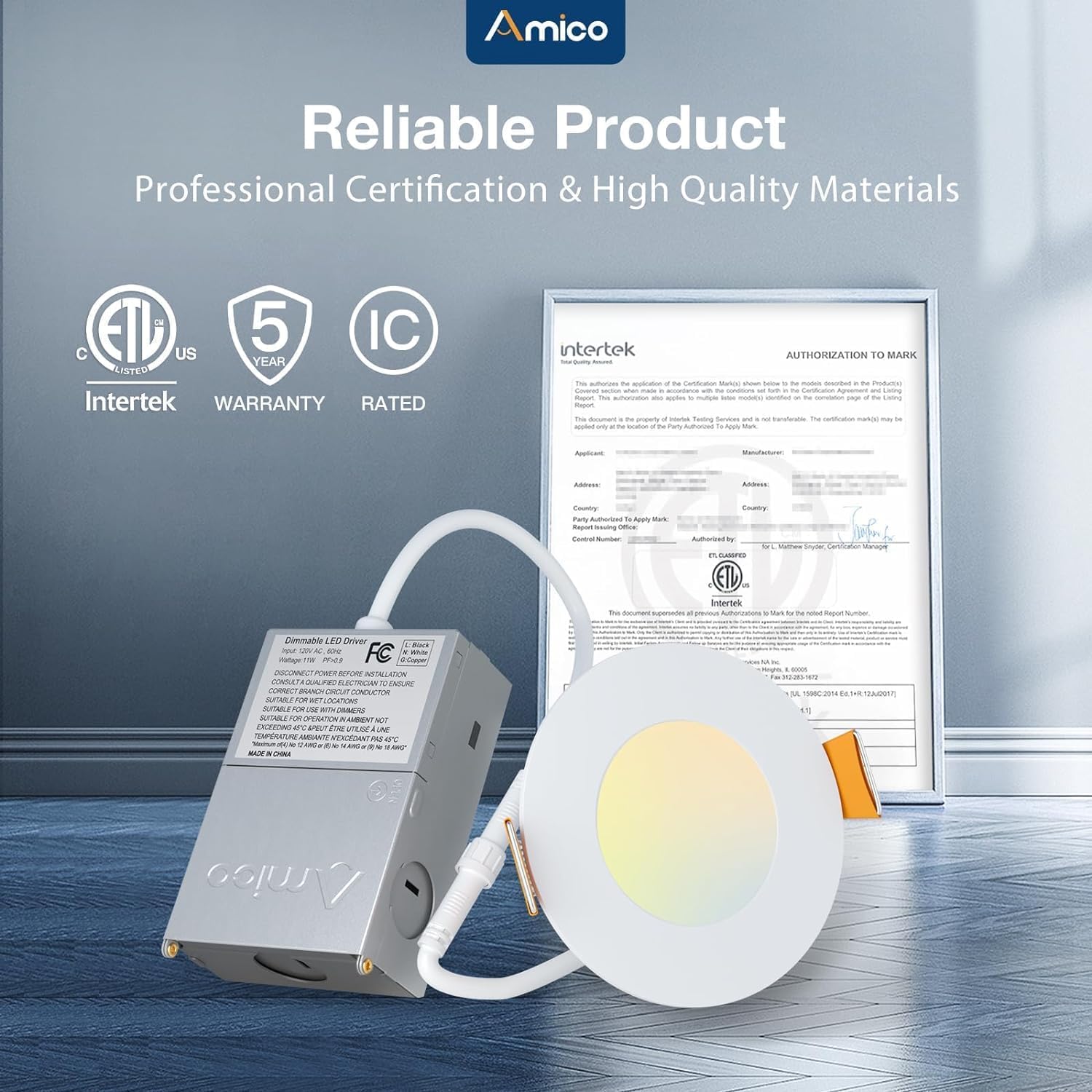Amico 3-inch easy-install downlight for quick ceiling retrofit