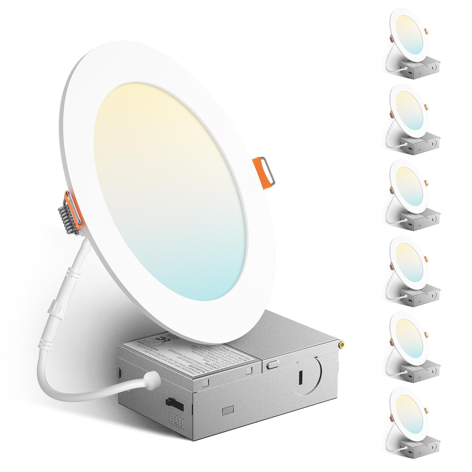 Amico 6-inch recessed downlight with 5CCT switch for adaptable ambience.