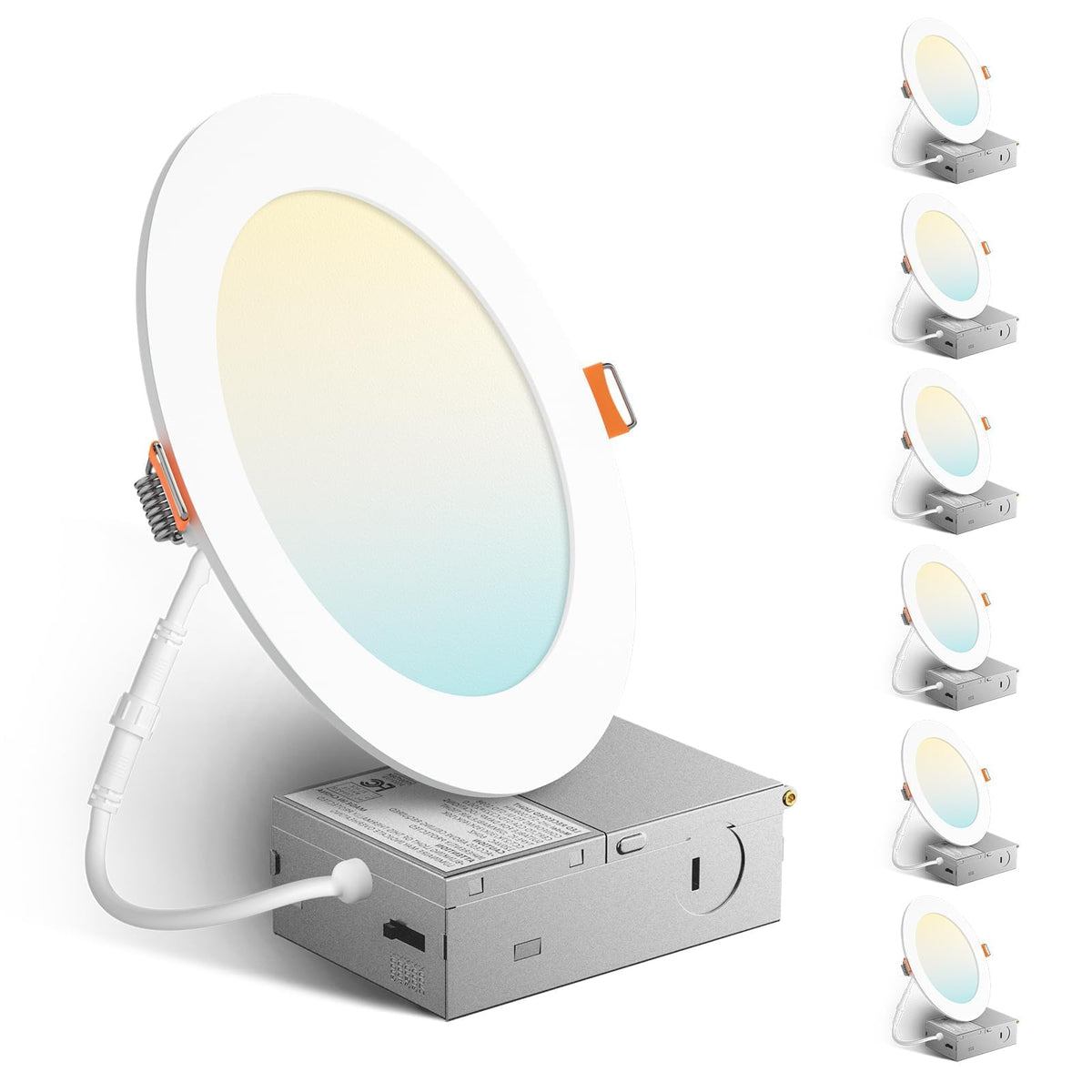 Amico 6-inch recessed downlight with 5CCT switch for adaptable ambience.