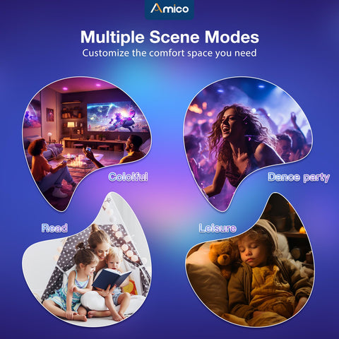 Amico RGB-CW downlight with scene modes for reading or working.