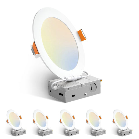 Amico 6-pack 6-inch downlight with J-box for clean ceiling integration