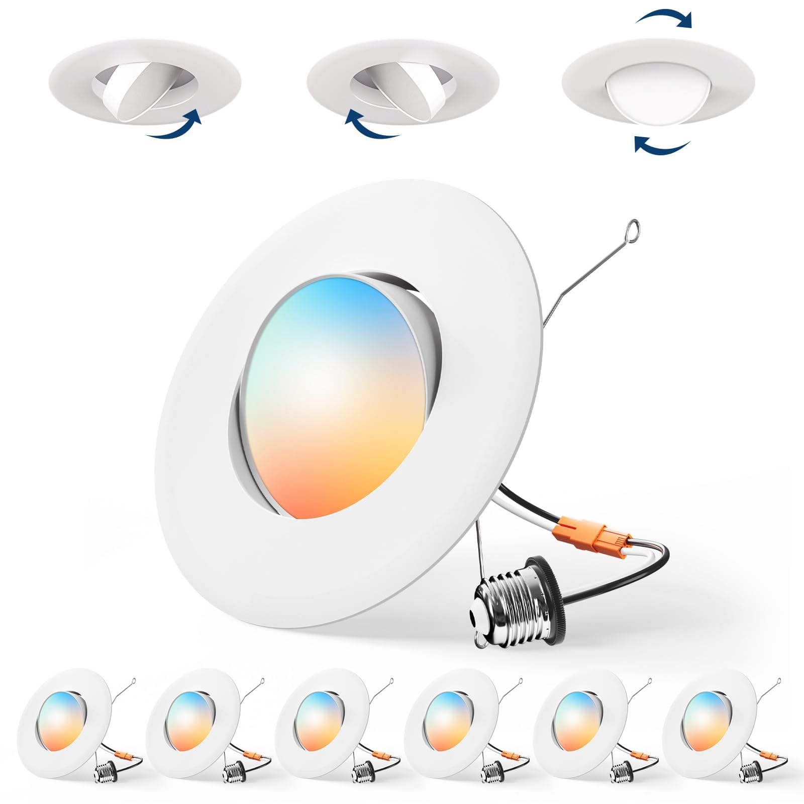 Amico six-pack eyeball downlight showing adjustable angle for artwork lighting