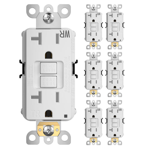 Amico 6 pack GFCI outlet 20A installed in a panel for reliable surge protection