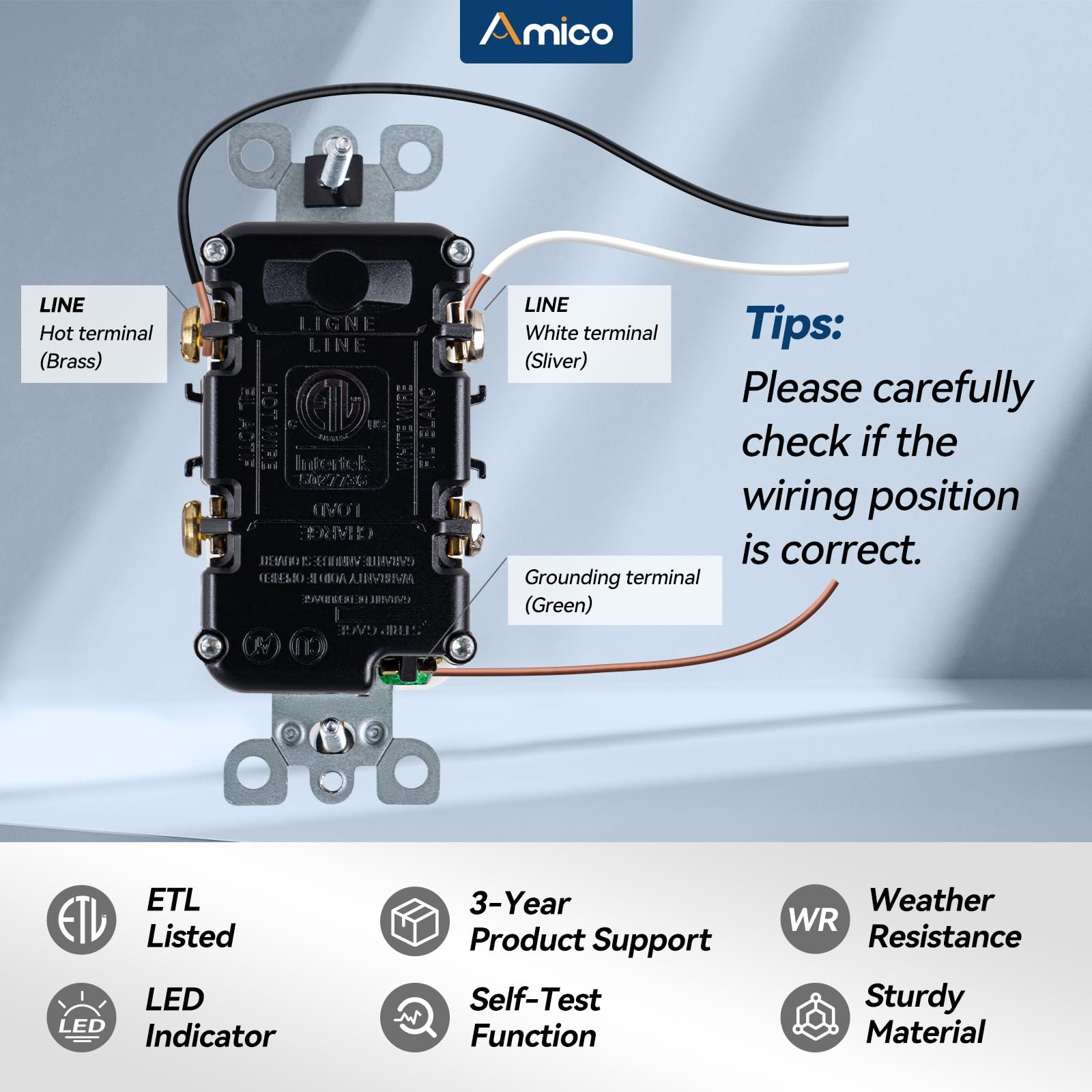 Amico 6-pack back and side wiring option for flexible installation.