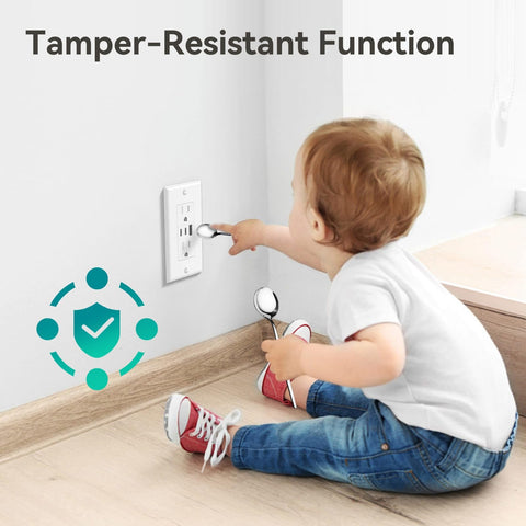 Amico front plate design with recessed USB ports for clean aesthetics.