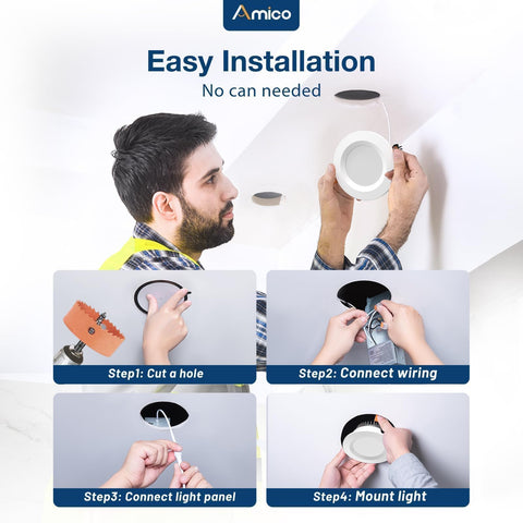 Amico 6 Pack slim wafer downlight fits tight ceilings for seamless installations.