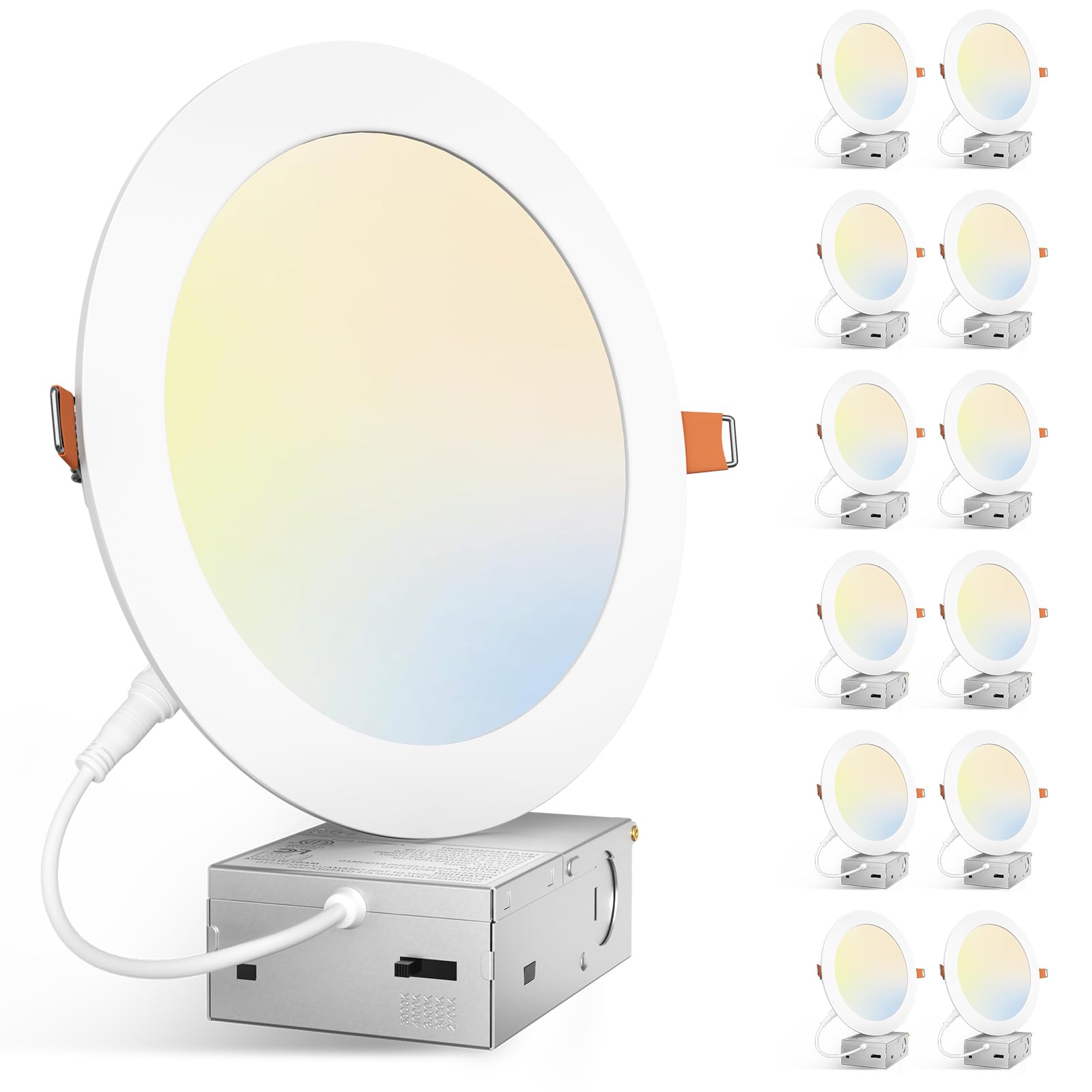 Amico 7-inch ultra-thin LED downlight installed in a ceiling.