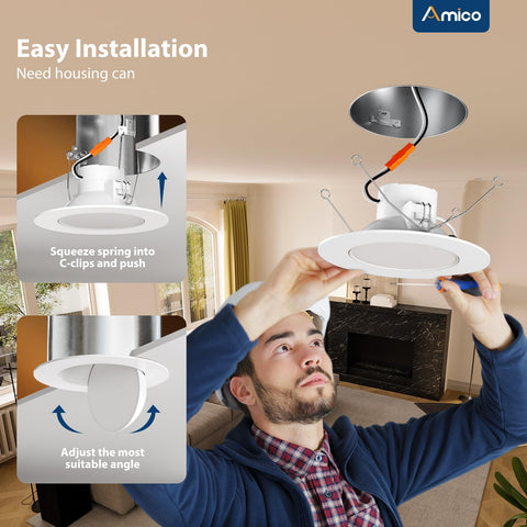 Amico 90-degree adjustable angle helps highlight art, corners, or task areas