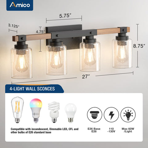 Amico metal construction resists moisture for long-lasting bathroom use.