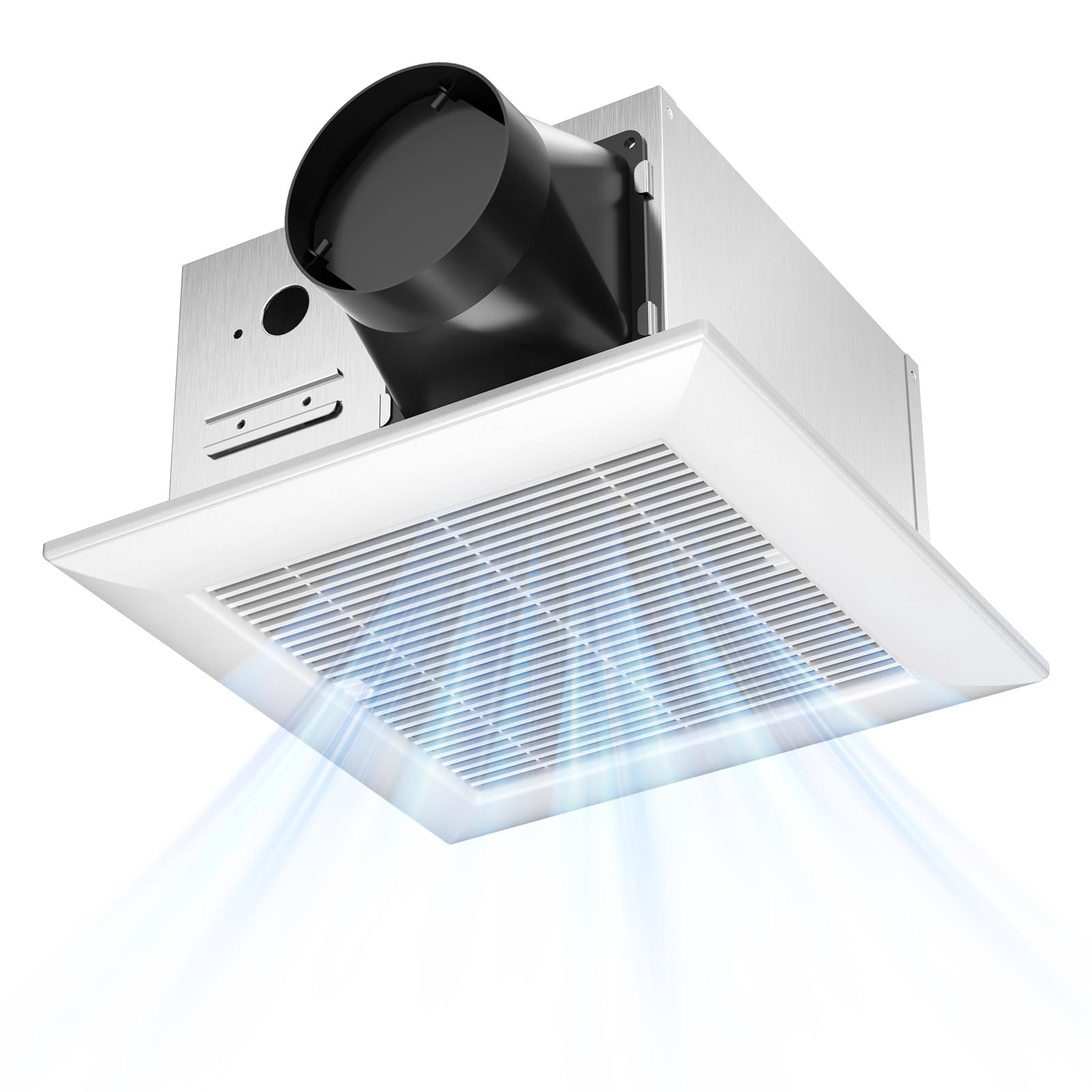 Amico ceiling-mounted exhaust fan improves bathroom air flow.