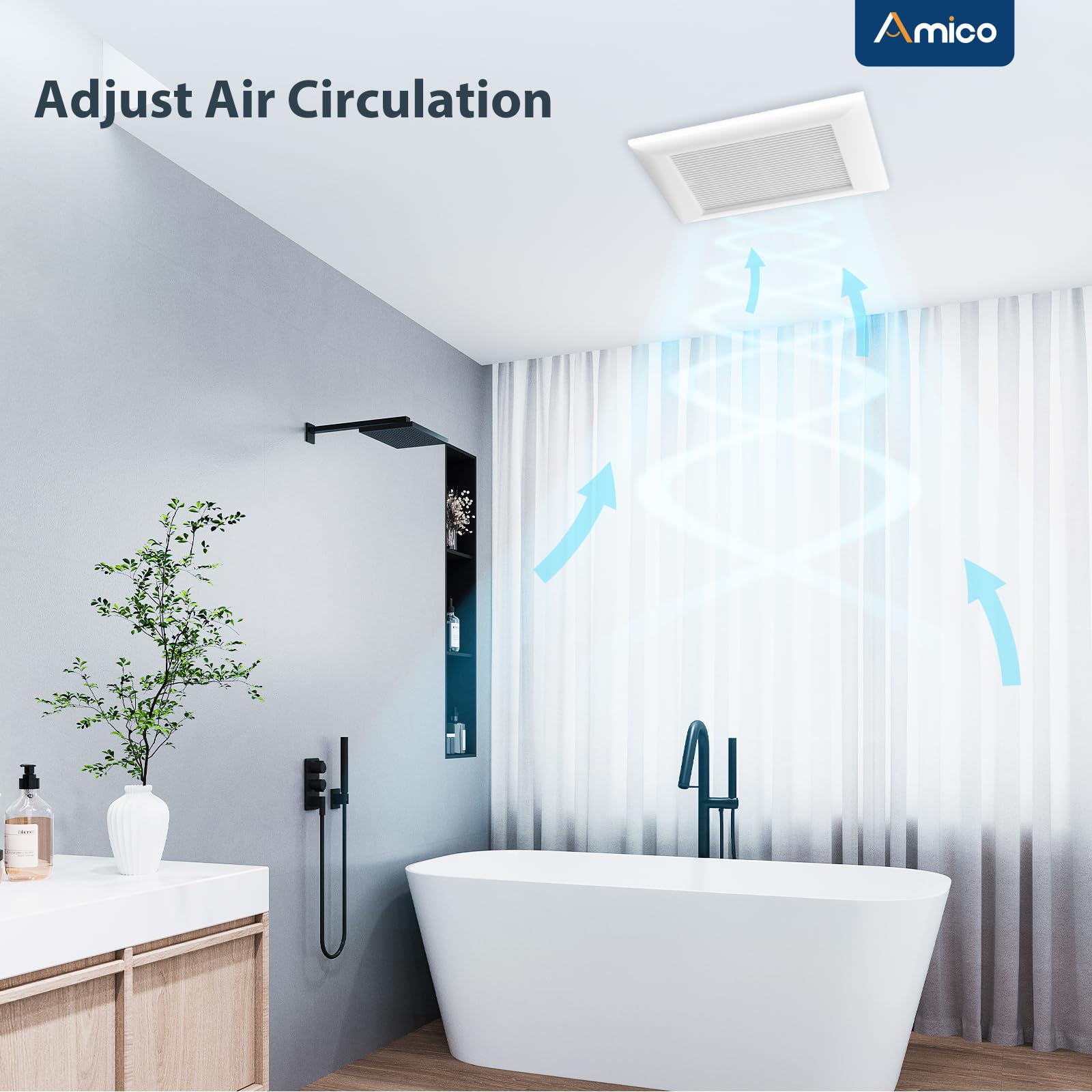 Amico housing and grille fit standard ceiling spaces.