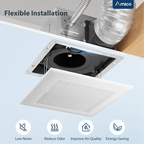 Amico 4-inch duct diameter allows flexible routing.
