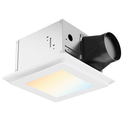 Amico bathroom exhaust fan with light in ceiling, delivering 110 CFM moisture control.