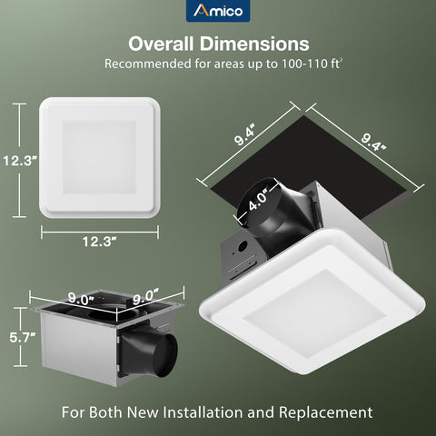 Amico 2700K warm light option creates cozy ambiance.