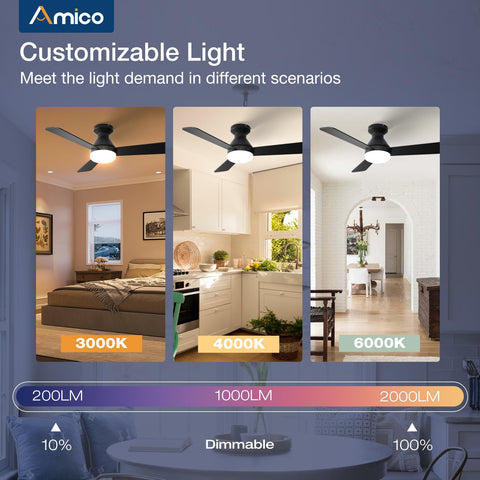 Amico dimmable light with three color temps for any mood.
