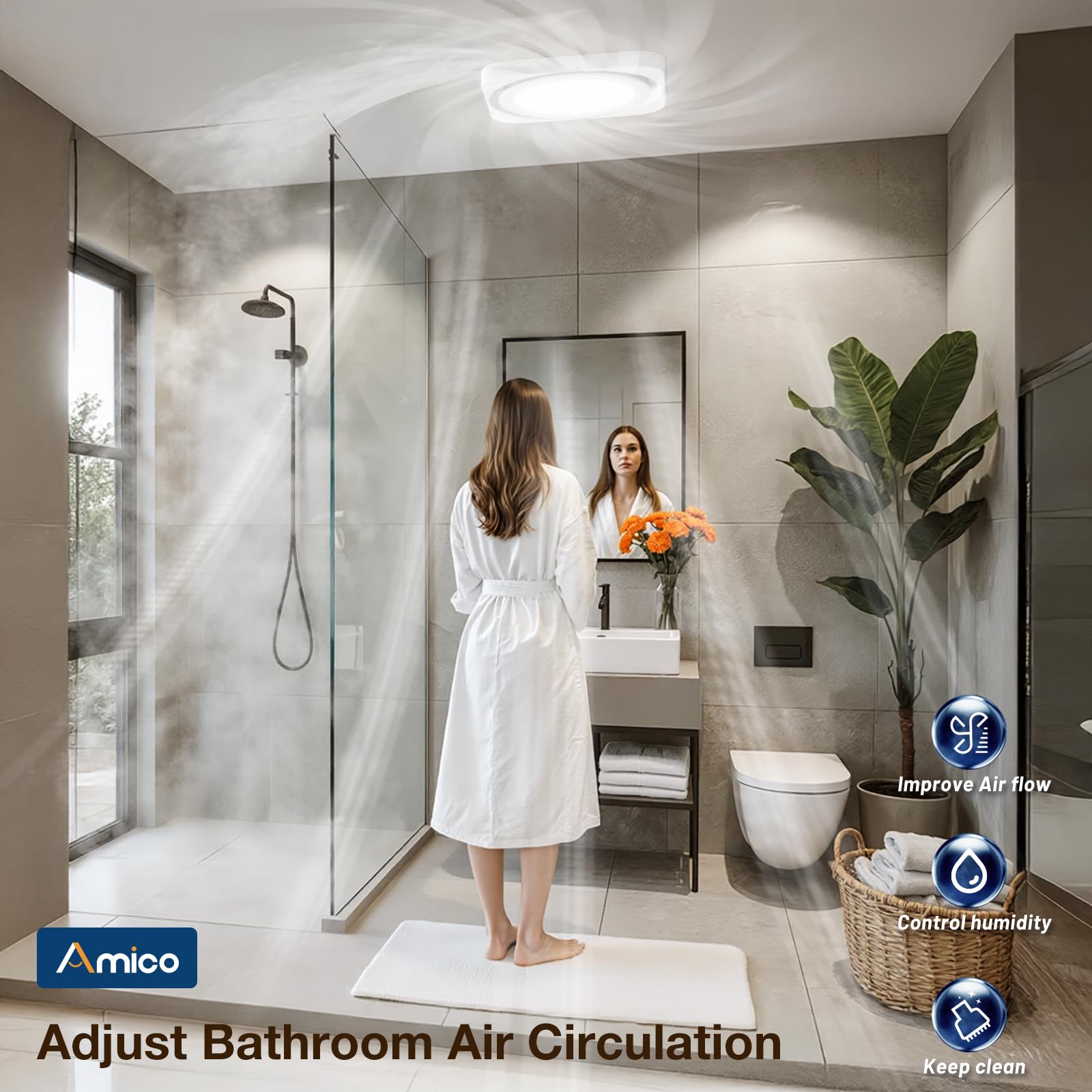 Amico color temperature selector highlights 3000K, 4000K, and 5000K options