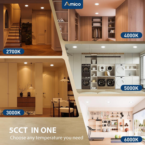 Amico color temperature selector offers 2700K to 6000K moods.