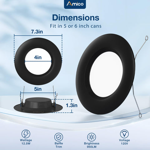 Amico damp-rated downlight suitable for kitchens and bathrooms.