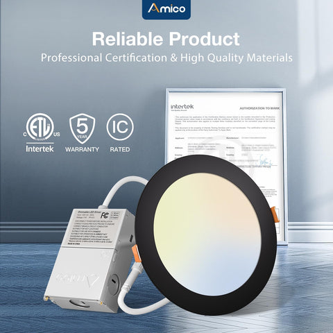 Amico dimmable downlight demonstrates smooth light control.