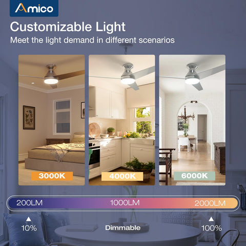 Amico dimmable light with 3 color temperatures for any mood.