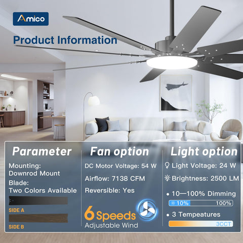 Amico dimmable light with 3 CCT for customizable ambiance.