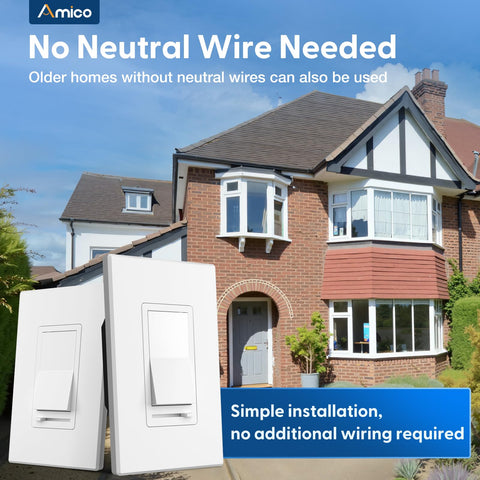 Amico ETL-certified dimmer ensures safe residential use.