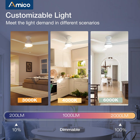 Amico dual-color blades offer versatile styling for different interiors.