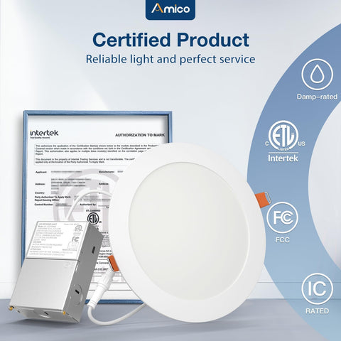 Amico easy-install wafer downlight suitable for tight ceiling spaces.