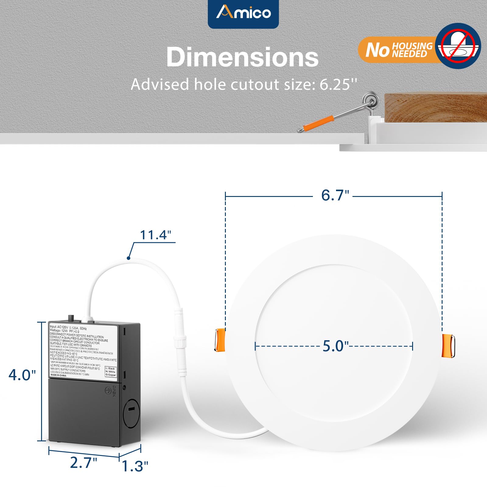 Amico energy saving LED downlight reduces electricity use