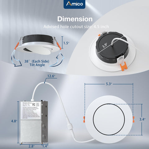 Amico ETL & FCC certified downlights—quality and safety assurance.