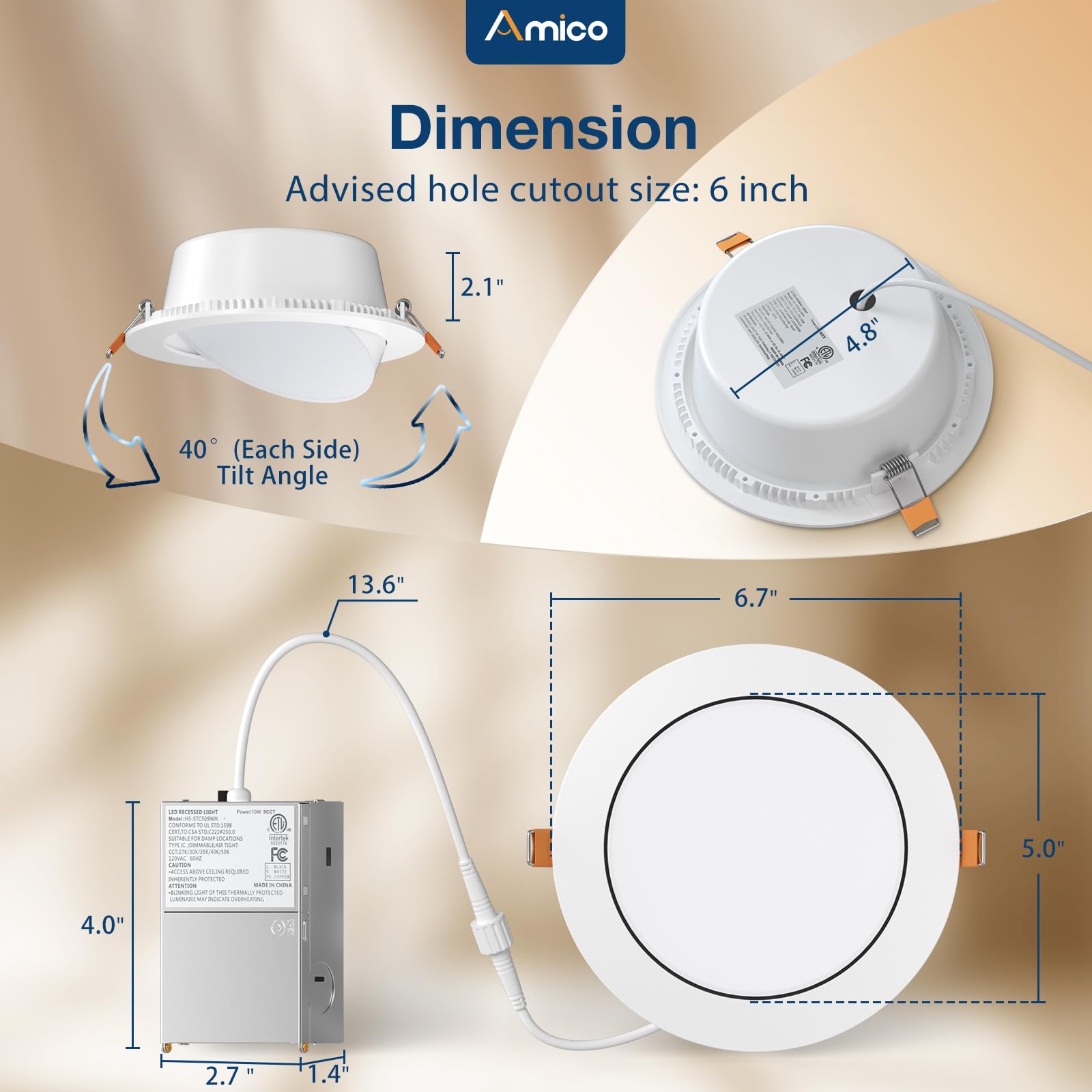 Amico ETL and FCC certified for dependable performance.