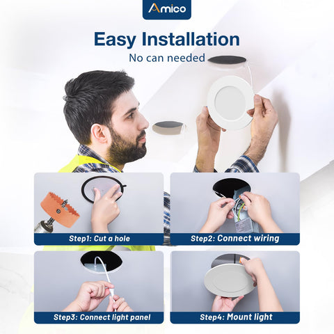 Amico ETL and FCC certified recessed light ensuring safety and reliability